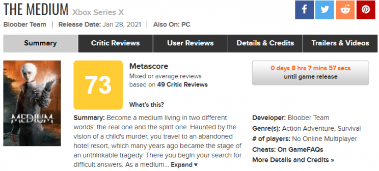 The Medium Metacritic