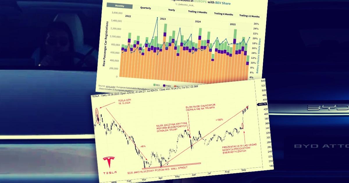 BYD wyprzedza Teslę w UE. Akcje Elona Muska bledną mimo euforii na Wall Street