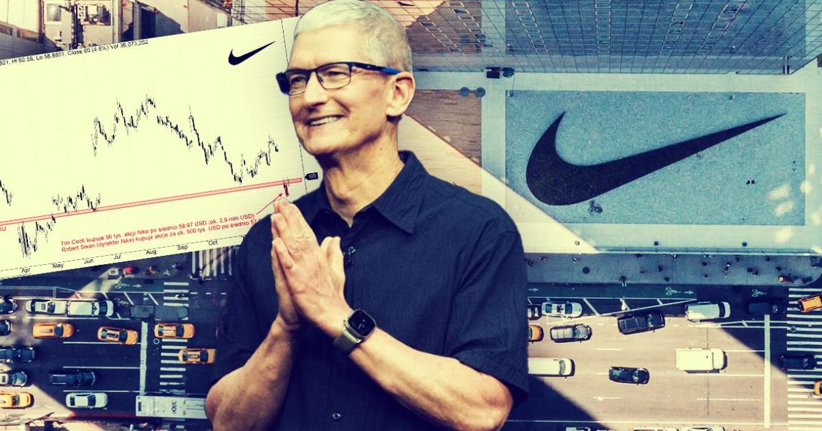 Prezes Apple, Tim Cook, kupuje akcje Nike. Akcje rosną po serii spadków