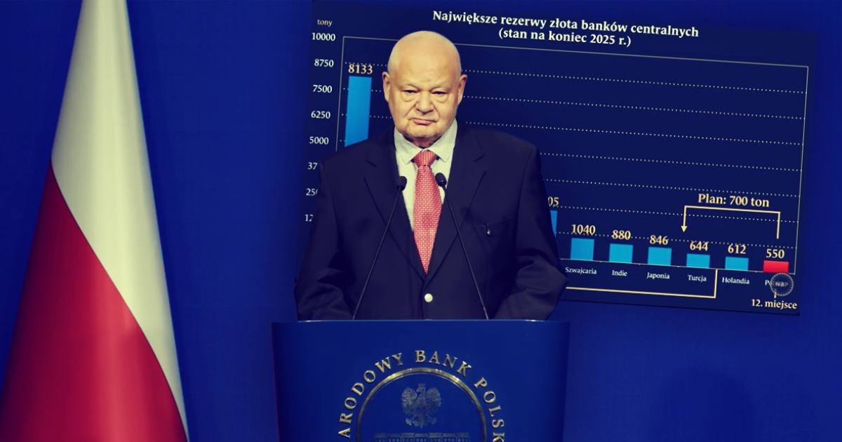 „Złoto jest kotwicą zaufania. Moim celem jest, abyśmy jako państwo mieli 700 ton złota" mówi Adam Glapiński