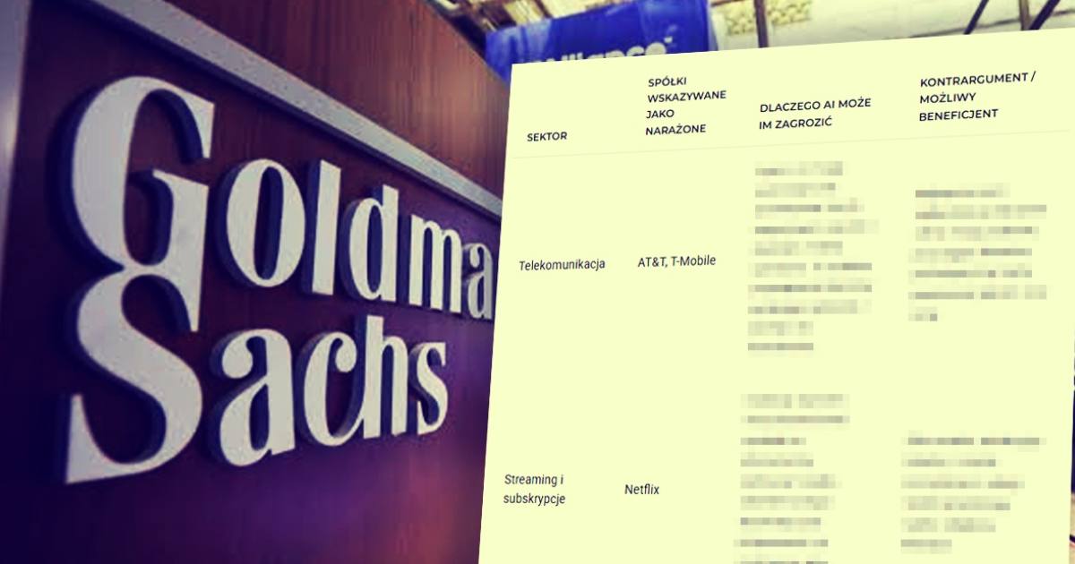 Spadki po ostrzeżeniu Goldman Sachs