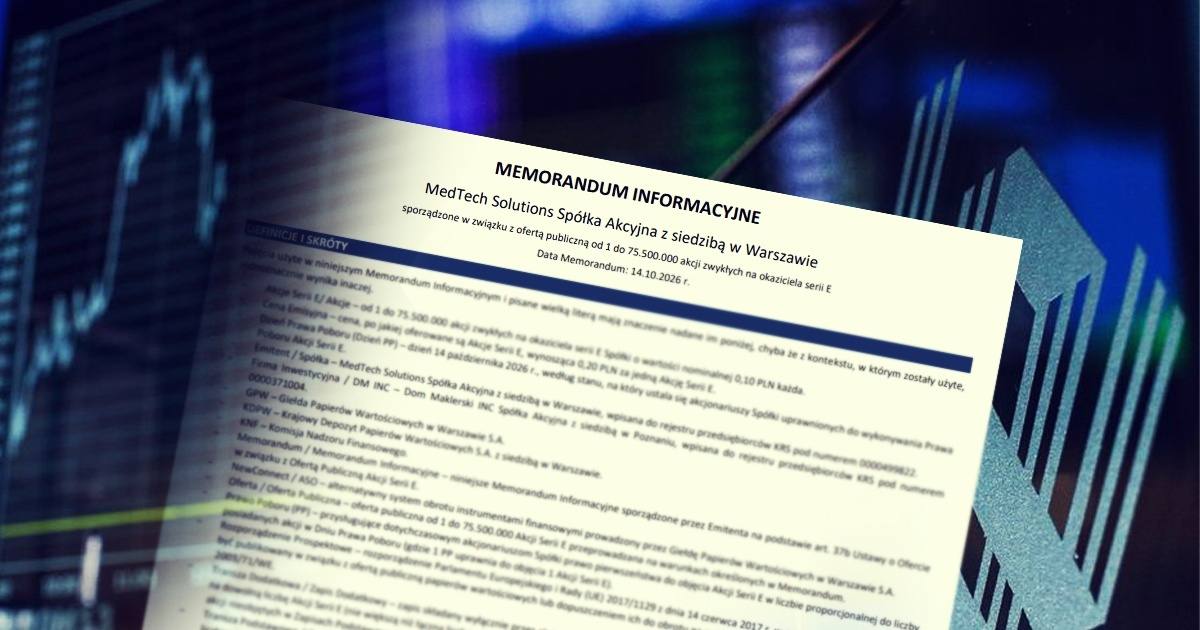 MedTech emisja akcji