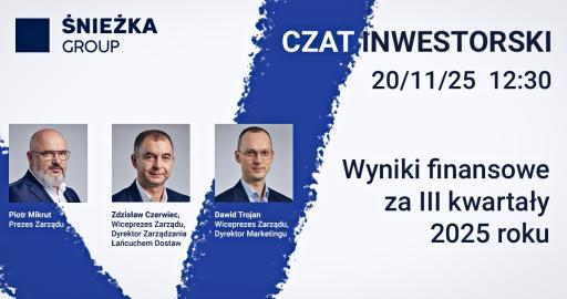 Wyniki finansowe Grupy Śnieżka za III kwartały 2025 r. – czat inwestorski z zarządem