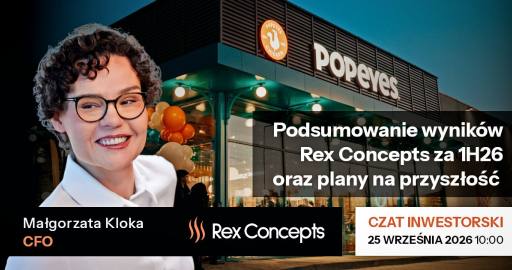 Podsumowanie wyników Rex Concepts za I półrocze 2026 r. oraz plany na przyszłość - czat inwestorski z CFO Grupy