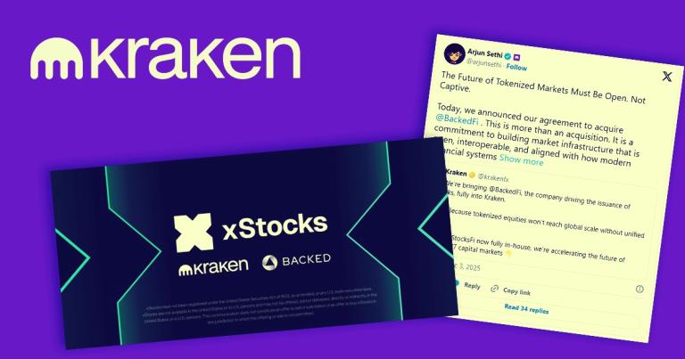 Kraken przejmuje Backed. Tokenizowane akcje wychodzą z niszy