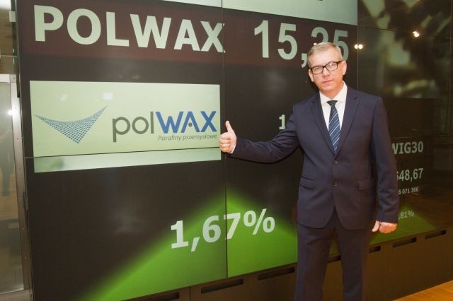 Dominik Tomczyk w dniu debiutu Polwax S.A. na GPW. Fot. materiały prasowe