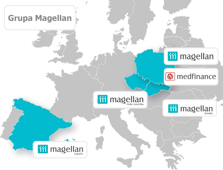 Magellan działa w 4 europejskich krajach - Polsce, Czechach, Słowacji i Hiszpanii