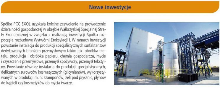 Nowe inwestycjne PCC EXOL