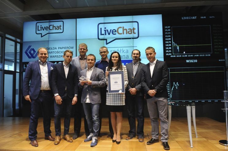 LiveChat zadebiutował na GPW 3 lata temu. Obecnie spółka zatrudnia 69 osób. Fot. GPW.