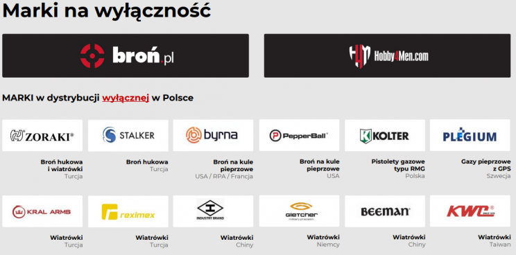marki na wyłączność Broń pl