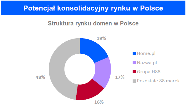 Ilustracja 1. Struktura rynku domen w Polsce