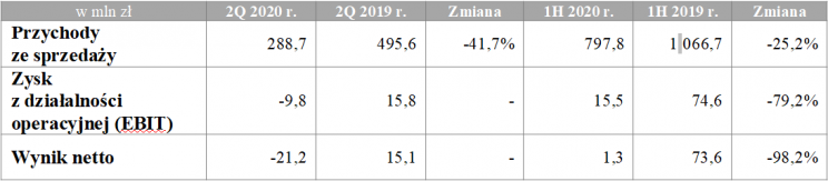wyniki finansowe dębica