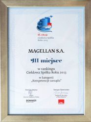 Magellan S.A. zajął III miejsce w rankingu Giełdowa Spółka Roku.